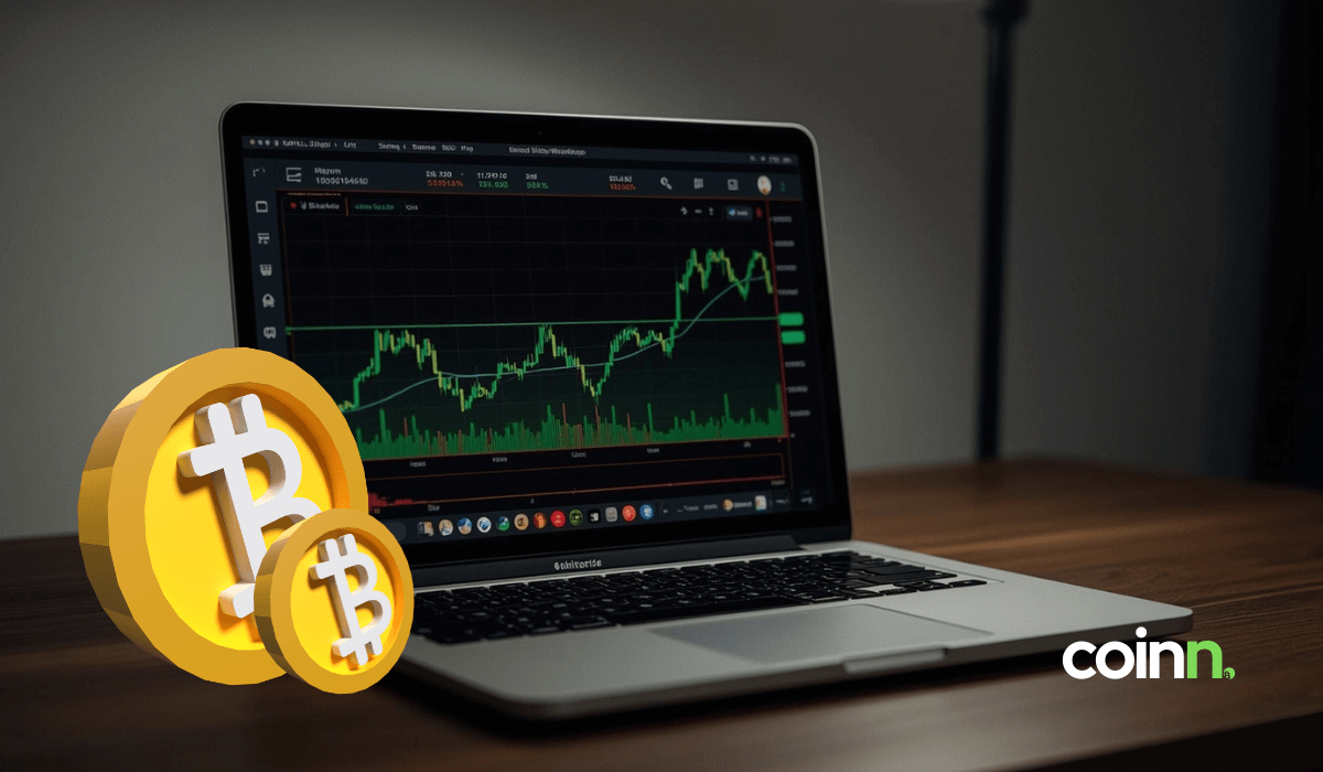 Wykres ceny Bitcoina zbliżającej się do nowego ATH na poziomie 123 tys. USD